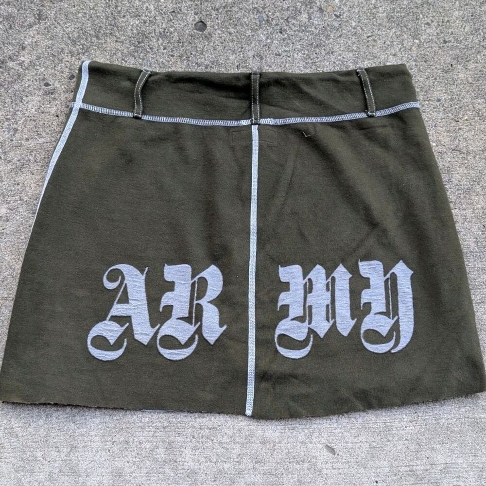 One Life Los Angeles Vintage '90s Y2K Army Stretch Mini Shirt Tennis Skirt Large